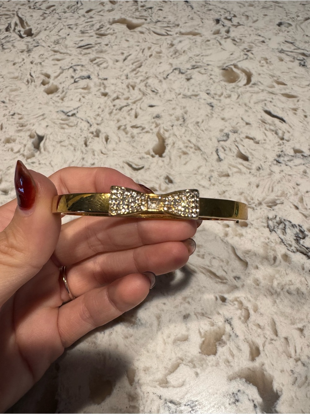 Kate Spade Gold Bow Crystal Accent Bracelet - Women's Accessory